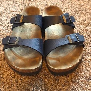Navy 2 strap Birkenstocks